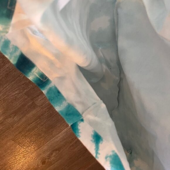 Moroccan Oil Tie Dye Extra Large Beach Canvas Tote Bag - Turquoise & White - New - Picture 4 of 5